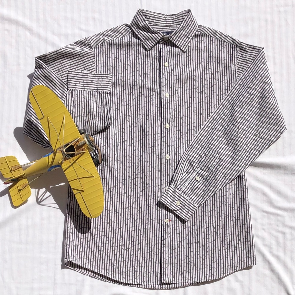 Cremieux Stripes + Swirls Long Sleeve Shirt - Picture 2 of 8